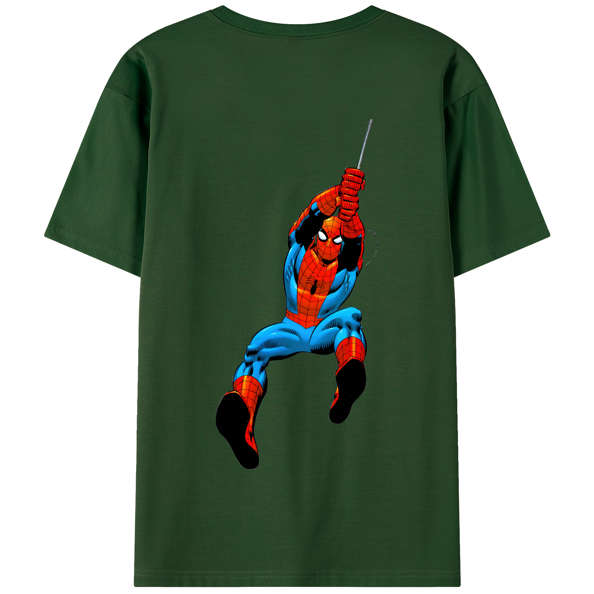 （画像用） Spider Man スパイダーマン 綿100％半袖Tシャツ（背面プリント）